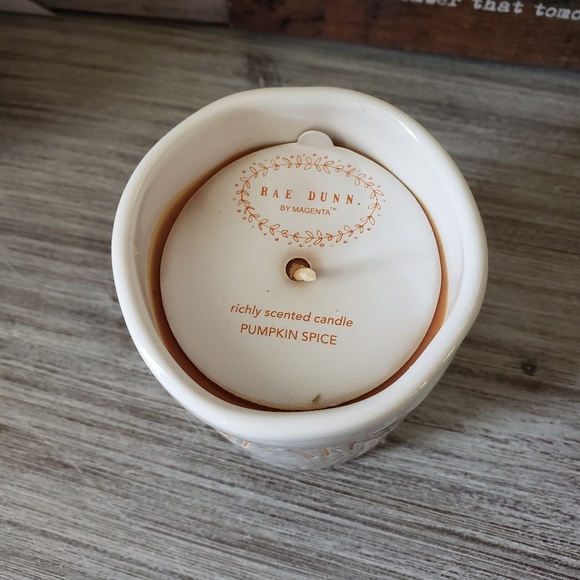 NEW Rae Dunn PUMPKIN Spice Candle Orange Lettering - Picture 3 of 9